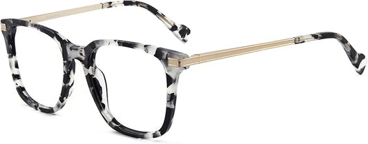 GUDVUE Oversized Blue Light Glasses, Computer Reading/Gaming/Phones Glasses, Anti Glare/UV400/Eye Strain, Large Square Frame