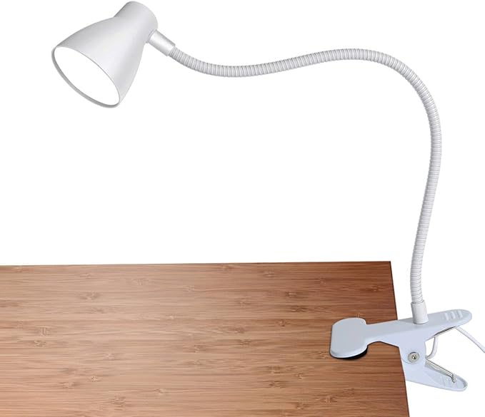 Clamp Desk Lamp, Clip on Reading Light, 3000K-6500K Adjustable Color Temperature, Multiple Illumination Modes, CRI>90, 6Watts (Adapter Not Included)