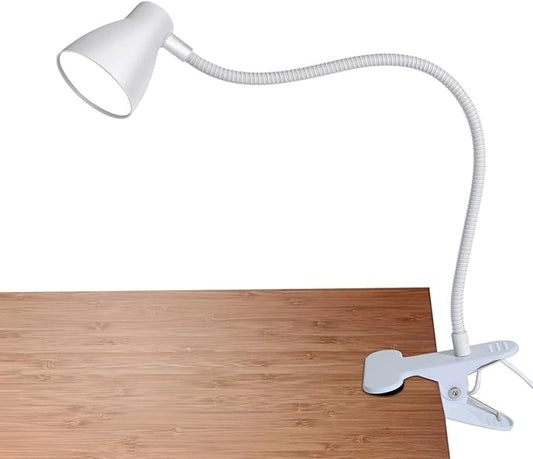 Clamp Desk Lamp, Clip on Reading Light, 3000K-6500K Adjustable Color Temperature, Multiple Illumination Modes, CRI>90, 6Watts (Adapter Not Included)