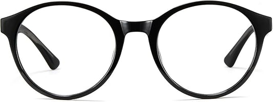 Cyxus TR90 Oversized Blue Light Blocking Glasses Women - Spring Hinge Round Frame Computer Use Anti Eye Strain 8018