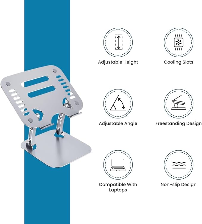 OTM Essentials Aluminum Adjustable Laptop Riser Stand,