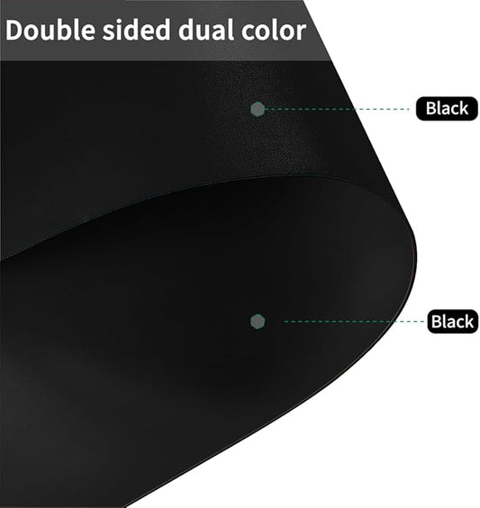 Leather Table Cover,1.8mm Thick,28x48 Inch Desk Cover,Large Desk Mat,Table Protector,Table Cover Protector,Table Protectors for Rectangle Tables(Black+Black,28x48)