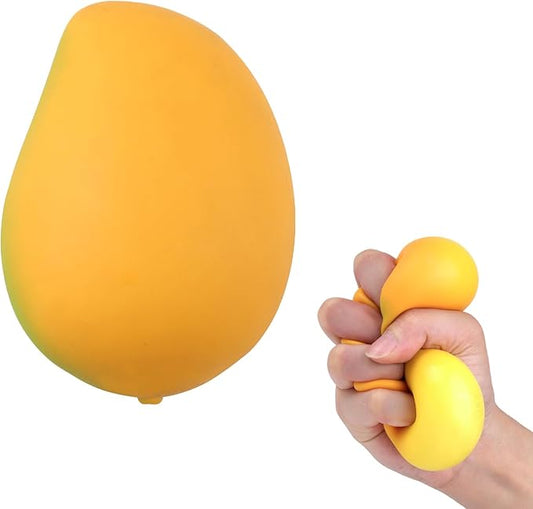 Anboor Mango Squishies - Simulation Stretchy Mango Stress Balls, Fruit Sensory Toys for Anxiety Relief