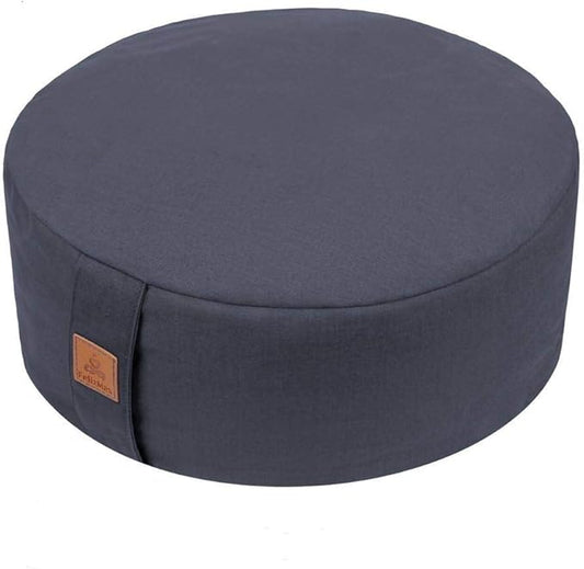 Zafu Buckwheat Meditation Cushion,D=13"/16" H=5.5",Round Zabuton Meditation Pillow,Yoga Bolster Kneeling Pillow Premium Yoga Pillow for Sitting on Floor Zippered Cotton Cover