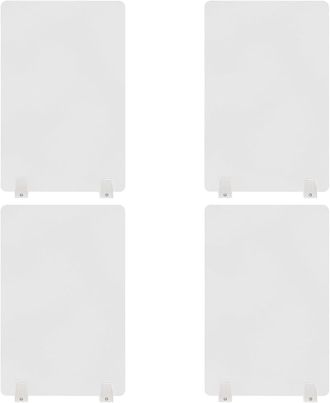 4PCS Desk Dividers Office Partitions, Privacy Desk Panel Protective, Acrylic Plexiglass Shield with Clamps for Offices Schools Call Centers - 23.6”L X15.8”W