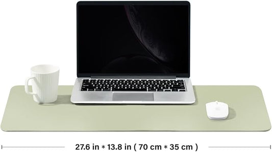 Cork Desk Mat - Dual-Sided Desk Pad for Office and Home - Desk Organization and Accessories - Ideal for Large Mouse Pad and Desk Mats on Top of Desks(Light Green,27.6"x 13.8")