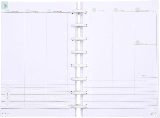 Talia Discbound Notebook Refills (Weekly Undated Layout, Junior (5.5in x 8.5in))