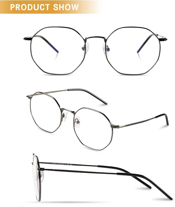 DUCO Small Round Blue Light Glasses For Women Men Blue Ray Blocking Glasses 8215