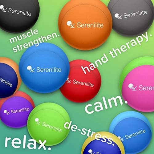Serenilite Stress Balls for Adults, Squeeze Ball for Hand Therapy, Stress Ball, Hand Exercisers for Therapy & Grip Strengthening, Physical Therapy Balls, Hand Grip Strengthener.
