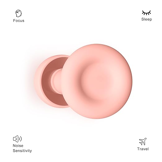 Ear Plugs for Sleeping Noise Reduction Reuseable, Concerts, Focus, Travel, Work, High Fidelity – 7 Pairs Eartips – Flexible Soft – Touch – NRR of 24 and 27 dB Noise Cancelling (Pink)