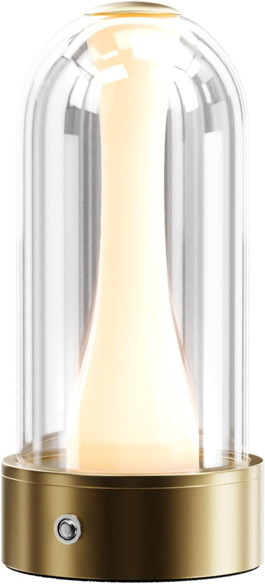 USB Rechargeable LED Table Lamp, 3 Color Changing Modes Bedside Lamp, Portable Touch Button Mood Light for Bedroom, Camping