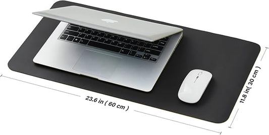 Compact Cork Desk Mat - Small Dual-Sided Desk Pad for Office and Home - Desk Organization and Accessories - Ideal for Large Mouse Pad and Small Desk Mats on Top of Desks(Black,23.6"x 11.8")