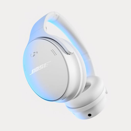 Bose QuietComfort Bluetooth Headphones, Wireless Headphones with Active Over Ear Noise Cancelling and Mic, Deep Bass, Up to 24 Hours of Playtime, White Smoke