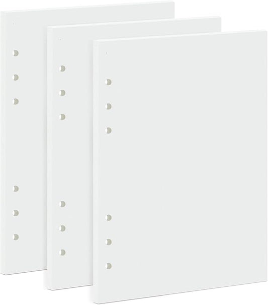 A5 Loose Leaf Refill Paper, 135 Sheets Plain White Planner Refills, 6-Ring Binder Compatible, 100GSM Insert Papers for Notebooks, School, Office, College Notes, Journaling & Printing