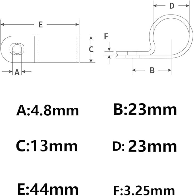 50 Pcs 1 Inch R-Type Nylon Cable Clamp,White 1" Plastic Wire Clips Fasteners Assortment for Wire Management