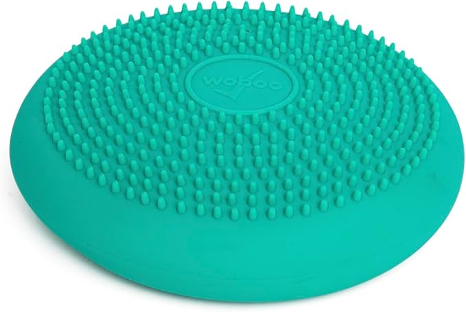 BouncyBand Wiggle Seat, Green, 1-Pack – Small 10.75” D x 2.5” H Wobble Cushion for Kids Aged 3-7 – Sensory Tool Promotes Active Learning & Improves Productivity – Includes Pump for Easy-Inflation