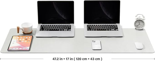 Large Cork Desk Mat - 47.2"x 17" Desk Pad for Office and Home - Ideal for Large Mouse Pad and Desk Mats on Top of Desks(White)