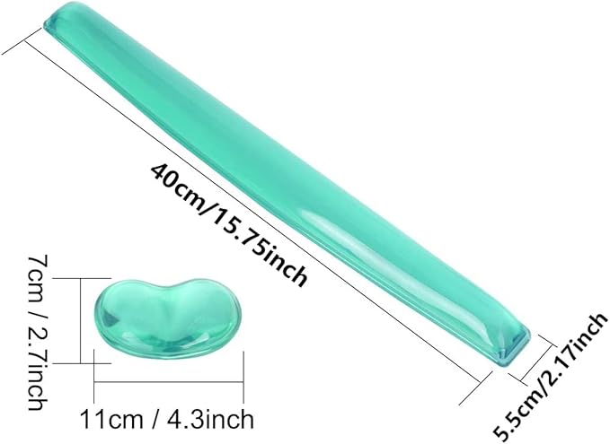 Gel Keyboard & Mouse Wrist Rest Set - Keyboard Wrist Rest Pad & Mouse Support for Office Gaming Pad Computer Laptop Ergonomic Comfortable Pain Relief-Green Pad Set