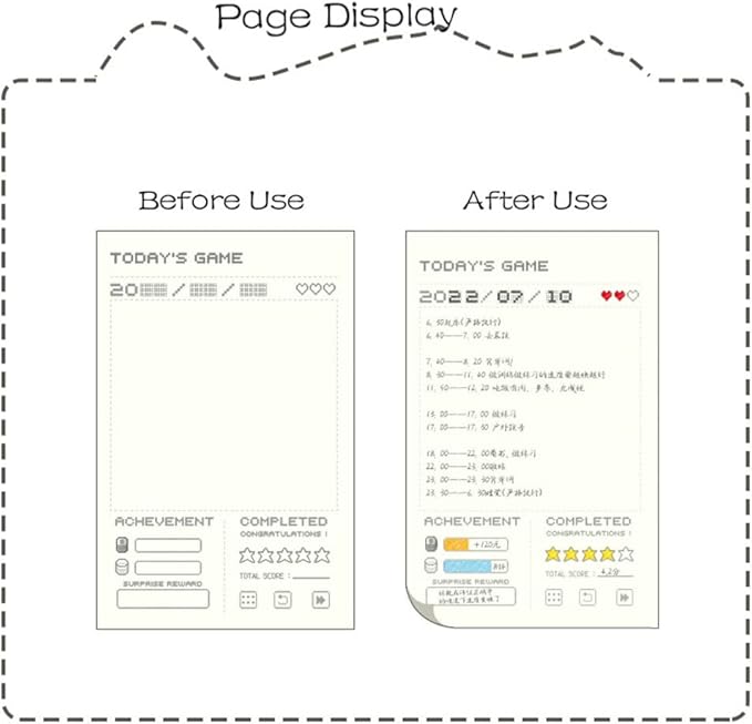 Undated Daily Planner 365 Days Notebook Game Design Pocket Organizer Appointment Book Journal Notebook A6 mini Cute Diary (Purple+Blue)