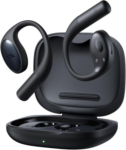 1MORE S51 Open Ear Headphones - Lightweight Secure Fit, Open Ear Earbuds Wireless Bluetooth, 40H Playtime, Bass More+, IPX5 Waterproof, Clear Calls, Game Mode