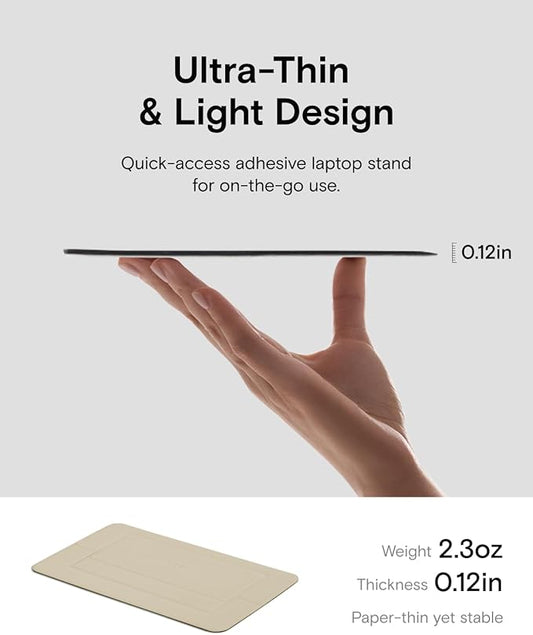 MOFT Laptop Stand for Desk, Adhesive Airflow Laptop Cooling Stand for Heat Dissipation with 2 Adjustable Viewing Angles,Foldable&Portable Computer Stand Compatible with Laptops 11"-16",Earthen Beige