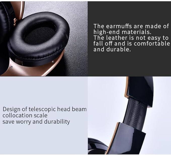 Wireless Foldable Gaming Headphones - Black