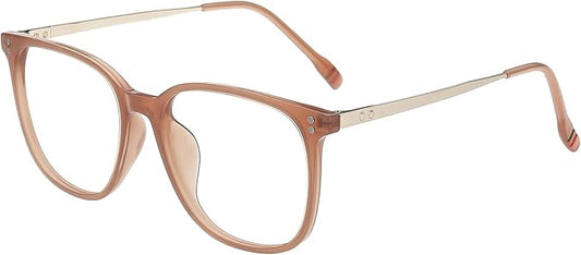 GUDVUE Oversized Blue Light Glasses, Computer Reading/Gaming/Phones Glasses, Anti Glare/UV400/Eye Strain, Large Square Frame