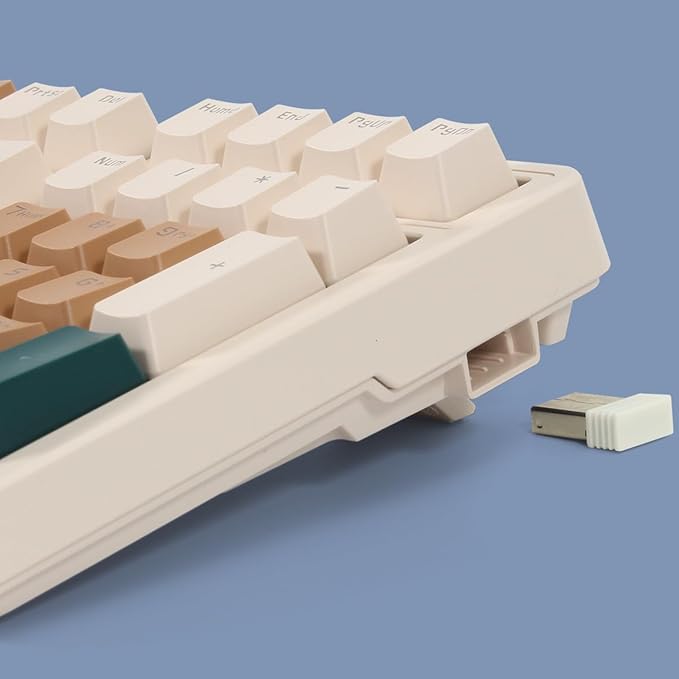 Wireless Mechanical Keyboard, Triple Mode 2.4G/USB-C/BT Gaming Keyboards 100 Keys RGB Backlit, Blue Switch Keyboard | Rechargeable Mechanical Gaming Keyboards | Brown Combo