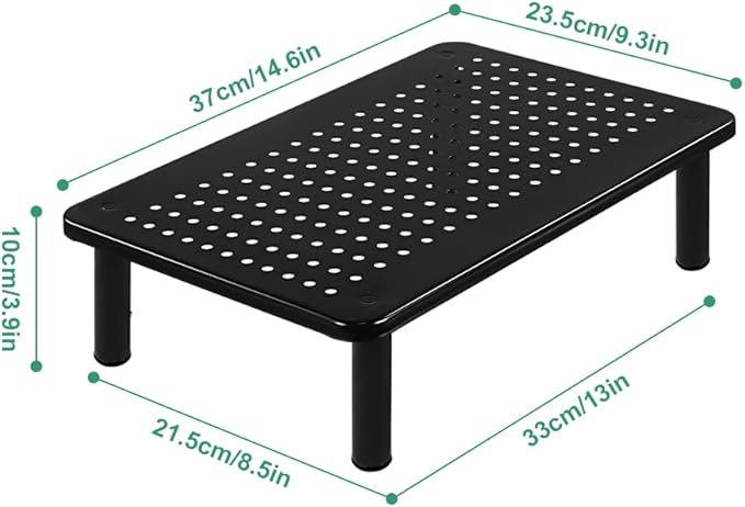 FURWOO 2 Pack Laptop Stand Desk Monitor Stand for Computer Printer Notebook 3 Height Adjustable Laptop Riser for Office Home School Black