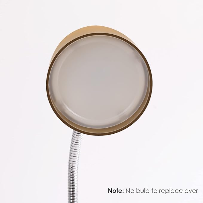 ENERGETIC SMARTER LIGHTING LED Desk Lamp, Flexible Gooseneck with Table lamp, 3.5W 240LM 4000K Cool White Study Lamps for Bedroom and Office, Eye Protection, ETL Listed,Gold