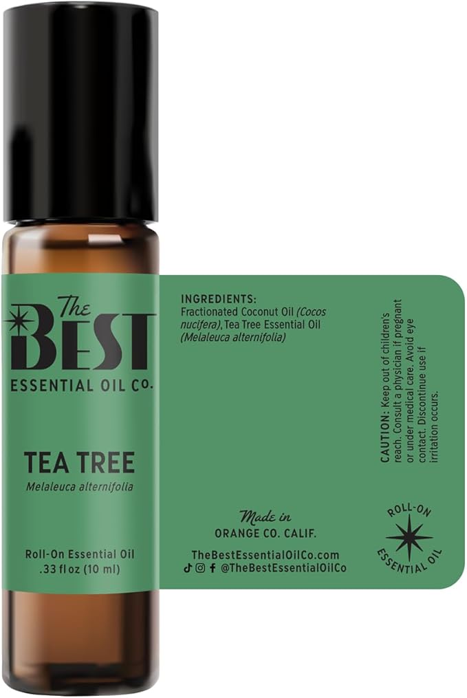 The Best Tea Tree Essential Oil Roll-On- Premium Grade- Pre-Diluted in Coconut Oil- Ready to Use- 10 ml (.33 fl oz)