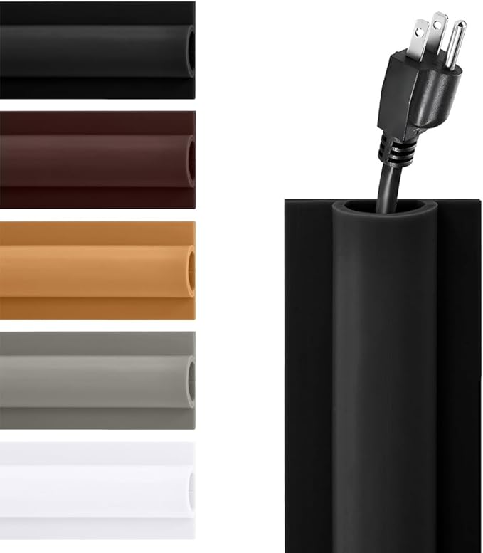 Rubber Bond TV Cord Hider Cable Protector - Strong Self Adhesive Wall Cord Cover Cable Hider - Low Profile Cable Management Wall Cord Concealer Cable Raceway