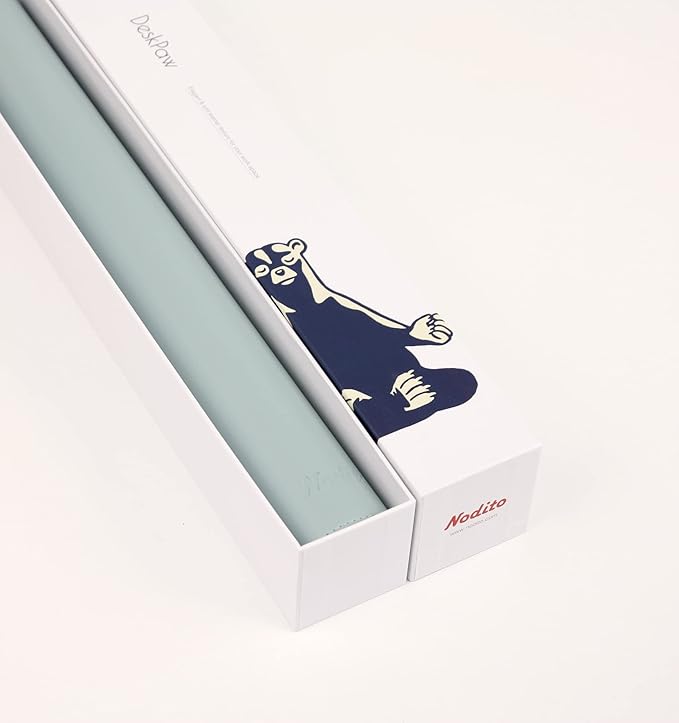 DeskPaw Dual-Sided Leather Desk Pad,Blotter for Laptop Computer,Mouse Pad,Writing,Drawing,Arts and Craft Mat (Blue/Silver, 17" x35”)