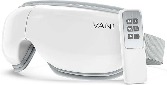 VANI Eyeliber 2 Plus Eye Massager with Remote, Birthday Gifts for Women/Men Her Him, Headache Massager for Migraines, Heated Eye Mask for Reducing Eye Strain, Dark Circles and Dry Eyes