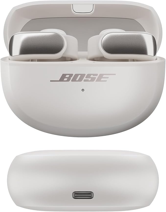 Bose Ultra Open Bluetooth Earbuds, True Wireless Earbuds with OpenAudio for Awareness, Clip On Design for Comfort, Immersive Audio, Up to 48 Hrs of Playtime, White Smoke