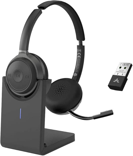 Avantree Alto Clair 2 - Multifunctional Bluetooth Headphones & Detachable Noise-Filtering Mic with Wired & Wireless Headset Modes, Dual Link Connectivity for PC, Computer & Phone, Clear Calls Anywhere