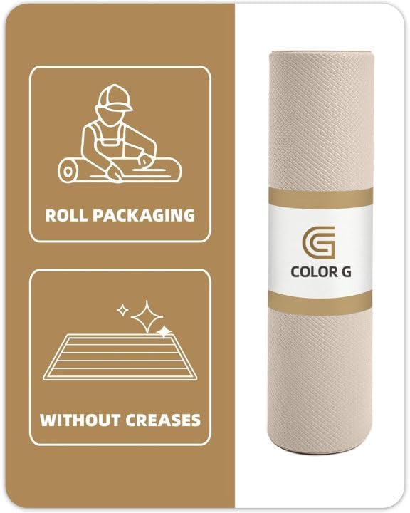 Color&Geometry Anti Fatigue Cushion Kitchen Mat for Floor - 17"x79",Long,Easy Clean, Water & Oil Proof, Anti Slip, Foam Rubber Runner Rug for Front Sink Comfort Standing,Dark Beige