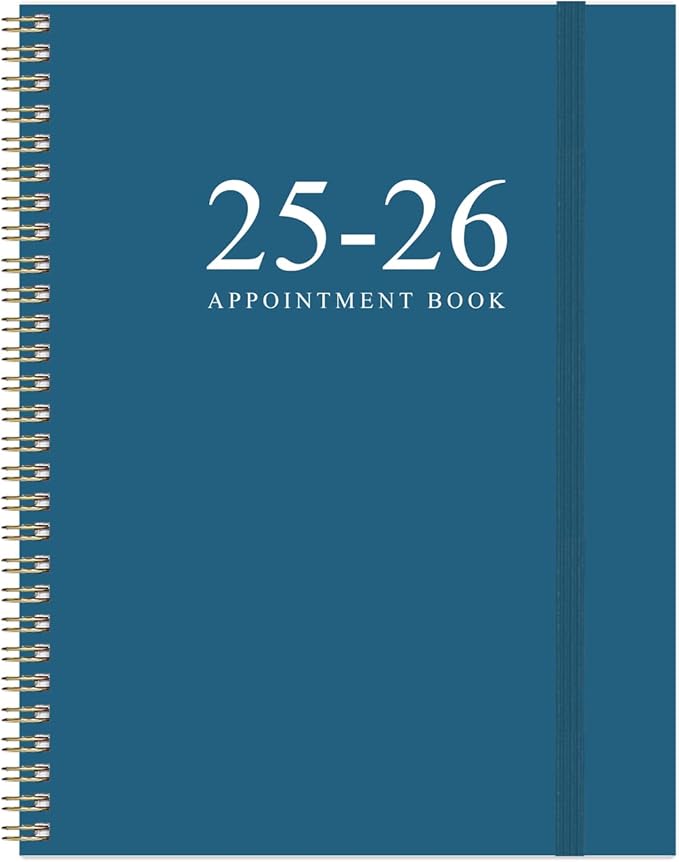 2025-2026 Appointment Book & Planner - 8.5" x 11" Daily Hourly Planner 2025-2026 from July 2025 - June 2026, Weekly Appointment Book with 30-Minute Interval, Blue