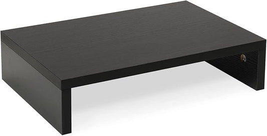 TEAMIX 14.2 inch Monitor Stand Riser, Wood Monitor Riser with Storage for Desk Small Monitor Stand TV/Screen/PC/Laptop Riser Computer Stand Desktop Shelf (Black-14.2 inch)