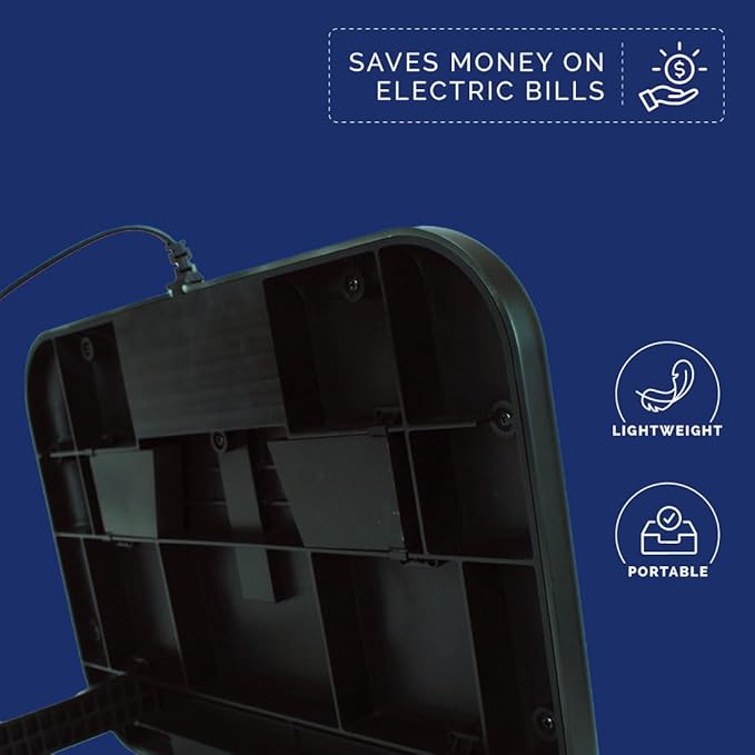 Toasty Toes Foot Warmer, Ergonomic Heated Footrest with 3 Adjustable Positions and 2 Heat Settings, Portable Space Heater, 105 Watts, Black, 12" x 18" x 5"