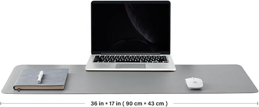 Cork Desk Mat - Dual-Sided Desk Pad for Office and Home - Desk Organization and Accessories - Ideal for Large Mouse Pad and Desk Mats on Top of Desks(Gray,36"x 17")