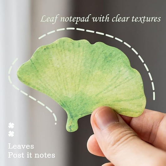 4 Shapes – Clover, Laurel, Phoenix, Ginkgo Leaves Cute Funny Stick Note Pads, Perfect for Office Home School Desk Accessories, 30 Sheets/pad