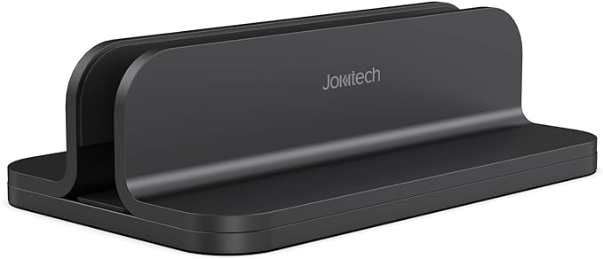 Aluminum Laptop Vertical Stand Organizer, Sturdy Laptop Computer Holder Desktop Stand Compatible with New Retina Apple MacBook Pro/Air, Mac mini and iPad Pro - Black