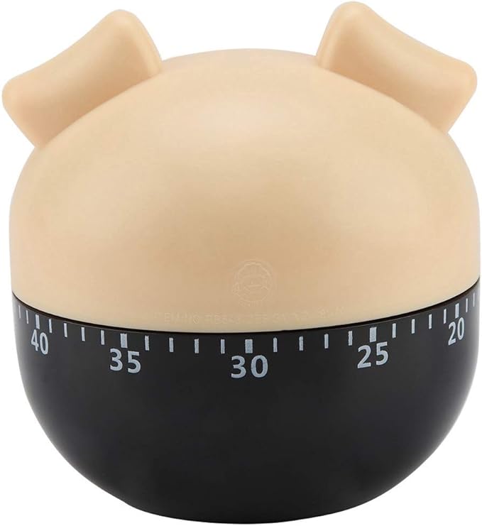 Cute Cartoon Pig Kitchen Timer Mechanical Timers Counters for Cooking Timing Tool Alarm Clock Portable Alarm Clock Kitchen Cooking Tool(Khaki)