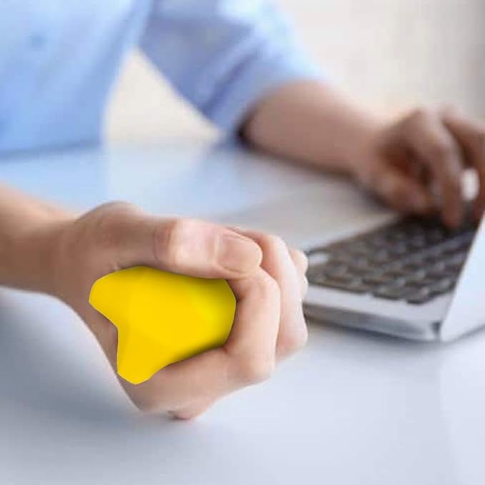 ArtCreativity 12 Pack Star Squishy Stress Balls - 3 Inch Spongy Squeeze Toys Yellow Stress Stars - Kids & Adults, Stress Relief, Party Favors, Easter Goodie Bag Stuffers,Squishy Fidget Toys, Foam Ball