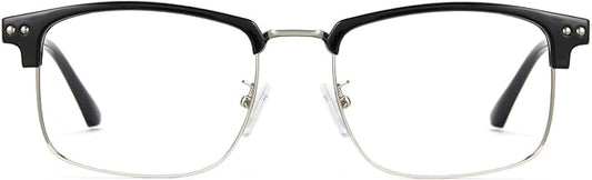 Cyxus Men Blue Light Blocking Glasses Half Rimless Computer Gaming Glasses Square Fashion Glasses 8133