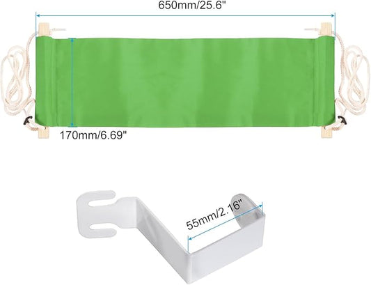 PATIKIL Foot Hammock Under Desk, Adjustable Foot Rest Sling with Hooks Portable Desk Footrest for Airplane Travel Home Office, Green Style 1