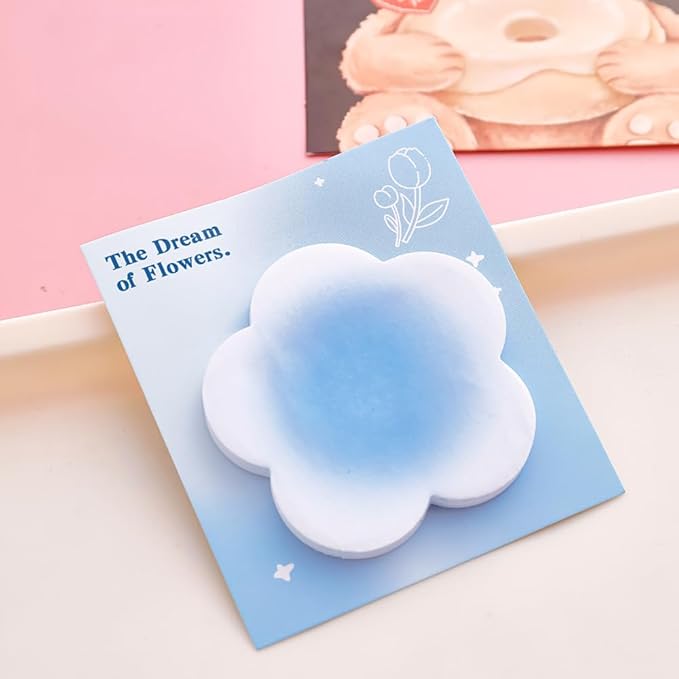 4Pack /120 Sheets Butterfly, Flower, Circle, Heart Shaped Sticky Notes for Studying Work