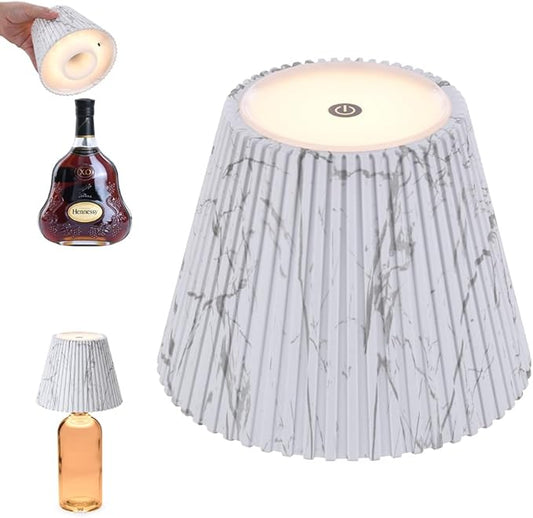 WILIT Wireless Bottle Lamp Shades for Table Lamps, 3 Level Brightness Touch Night Light, Rechargeable Cordless Lamp for Bedroom Bar&Restaurant, Table Top Decor, House Warming Gifts, Mothers Day Gifts