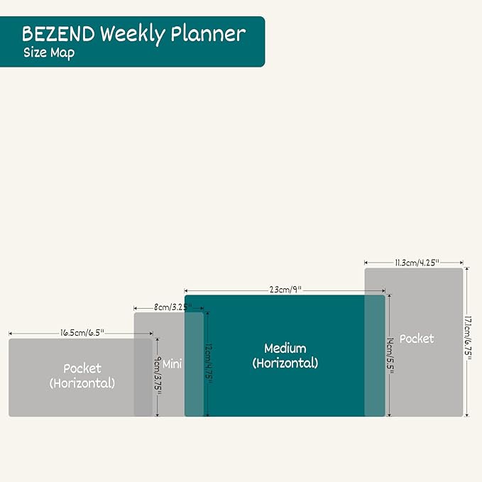 BEZEND 2026 Planner Weekly and Monthly (9" x 5.5") Horizontal Calendar Book with Vertical Hourly Timeslots & Note (Jan-Dec) Pen Holder, Inner Pocket, Casebound Vegan Leather Hardcover - Evergreen